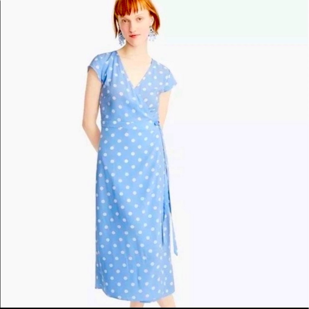 J Crew Polka Dot Wrap Dress